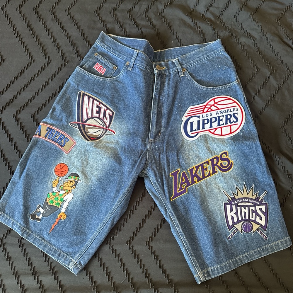 Unk NBA Team Logo Jean Shorts